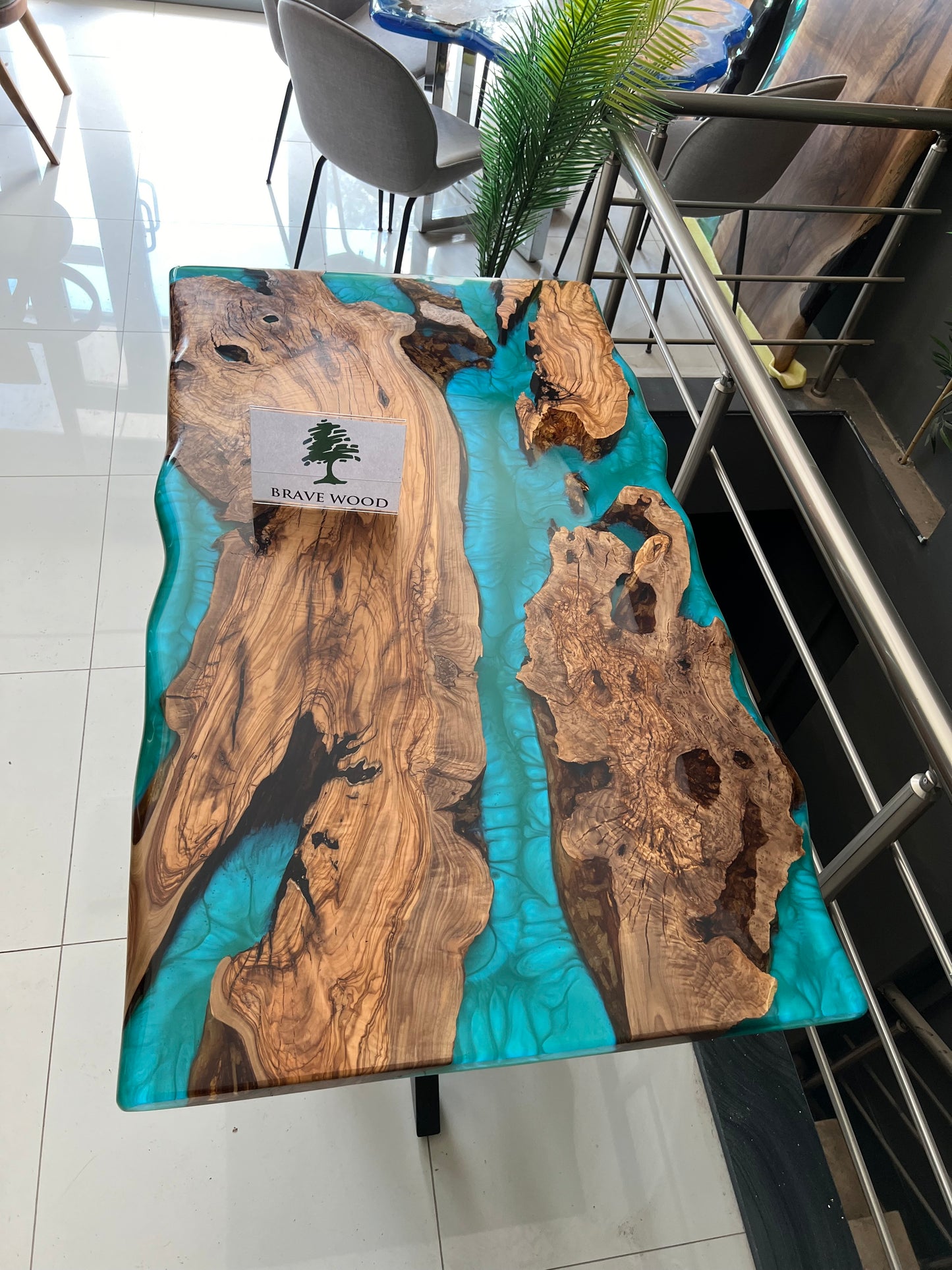 Turquoise epoxy, Epoxy olive table, Living room table, Custom live edge epoxy resin dining table, Color pigment epoxy, Dining room table